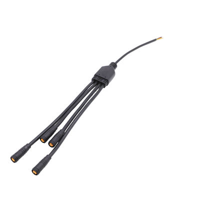 PVC Hitam Satu sampai Tiga Waterproof Y Connector IP68 2 Core Kabel Connector